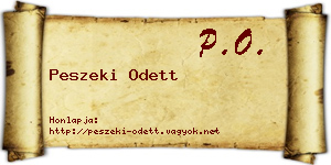 Peszeki Odett névjegykártya